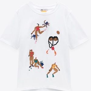 USED ONCE ZARA - DINA BUKVA EMBROIDERED T-SHIRT

Size: Small